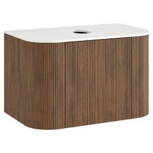 Nomad 750mm Walnut Wall Hung Single Vanity